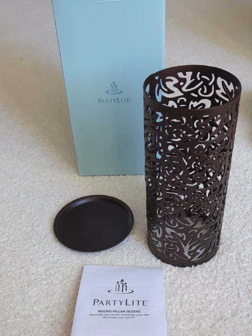 PartyLite Thai Inspiration Medium Pillar Sleeve- Bronze - Picture 3 of 11
